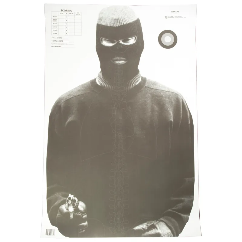 100-Pack Vital Anatomy Target Sheets - Black