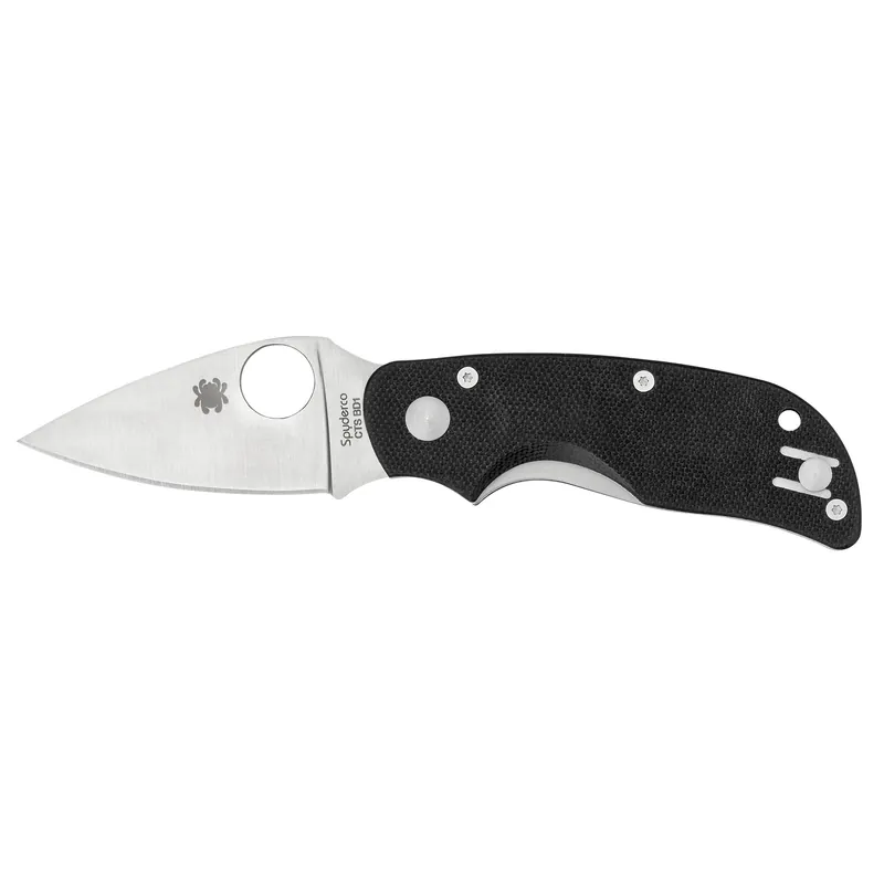 Spyderco Cat Folding Knife with Black G-10 Handle and Plain Edge Blade