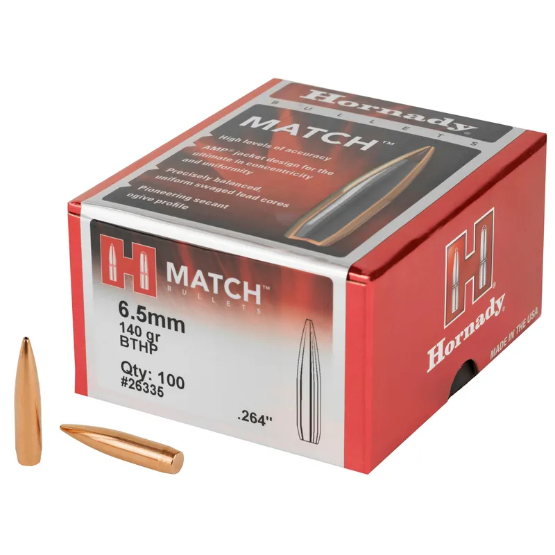 Hornady Match 6.5mm .264 140gr Bullets - 100 Count