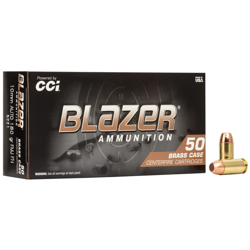 Blazer Brass 10mm 180gr FMJ Ammunition - 50 Rounds/1000 Rounds