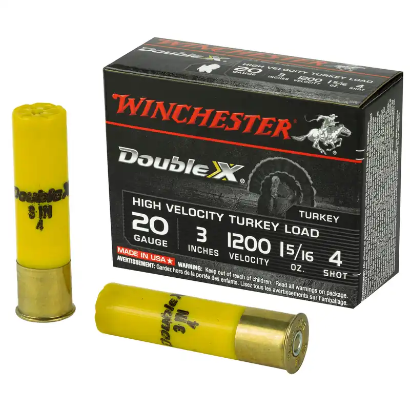 Winchester Double X High Velocity Turkey 20 Gauge 3" #4 Shot 10 Rounds/Box 100 Boxes/Case