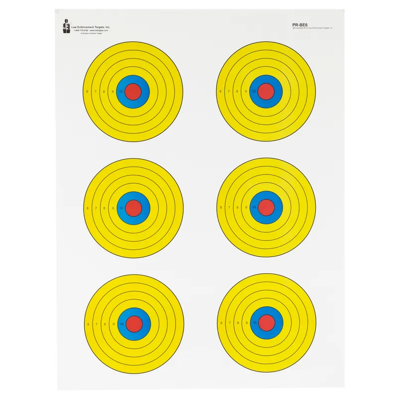 Action Target Bright 6" Bullseye Targets - 100 Pack
