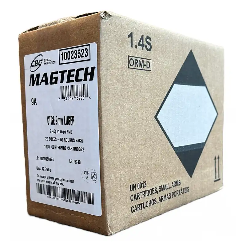 MAGTECH 9MM 115GR FMJ 1000 Rounds Case