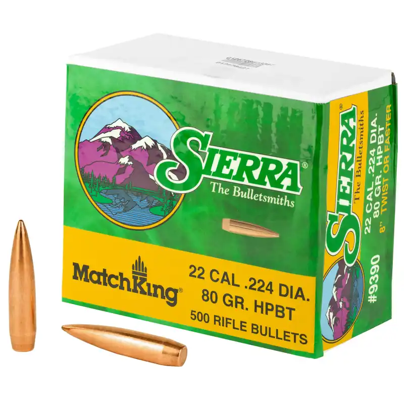 Sierra MatchKing .224 80gr Bullets - 500 Count