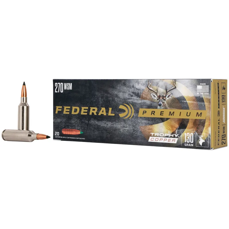 Federal Premium 270 WSM 130 Grain Trophy Copper Ammunition