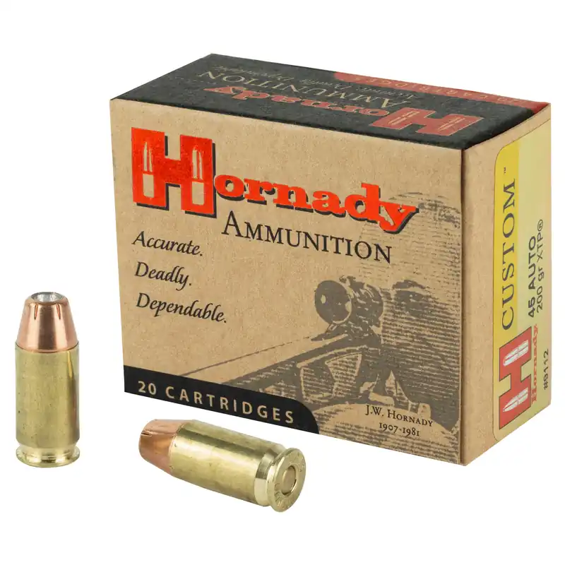 Hornady 45 ACP 200 Grain JHP/XTP Ammunition - 20 Rounds/200 Rounds