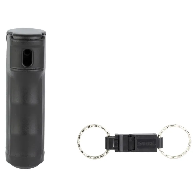 SABRE Black Key Ring Whistle with .54 Spray
