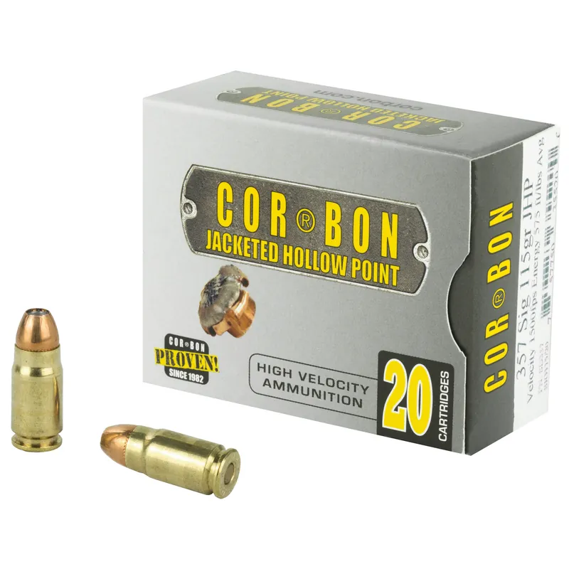 CORBON .357 SIG 115 Grain JHP Ammunition - 20 Rounds per Box, 500 Rounds per Case