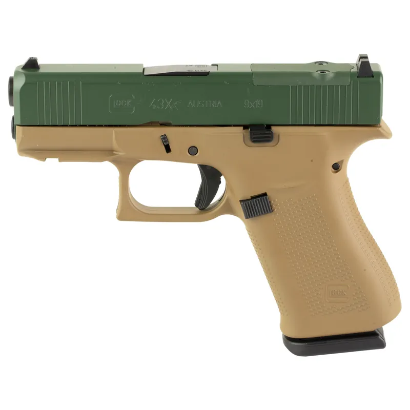 GLOCK 43X 9MM 10-Round MOS Tan/Green Slide