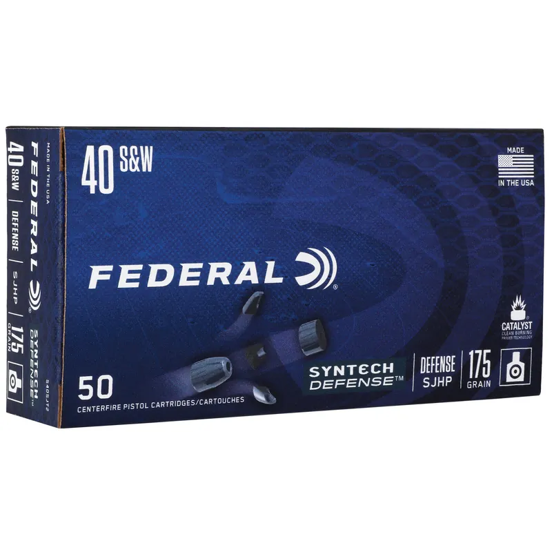 Federal Syntech Defense .40 S&W 175 Grain SJHP - 50 Rounds/500 Rounds