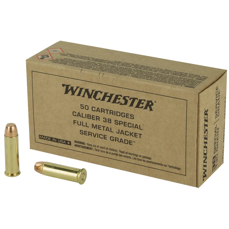 Winchester Service Grade .38 Special 130 Grain 50 Rounds/500 Rounds