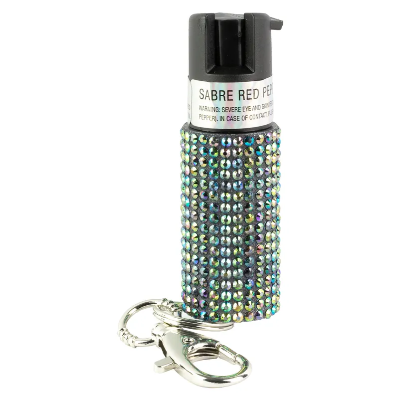 SABRE Black Jeweled Key Ring Spray