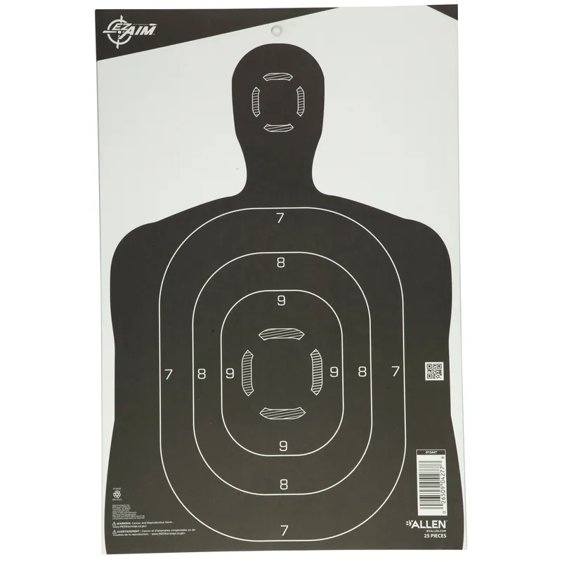 Allen EZ Aim Silhouette Targets 12x18 Inch, Pack of 25