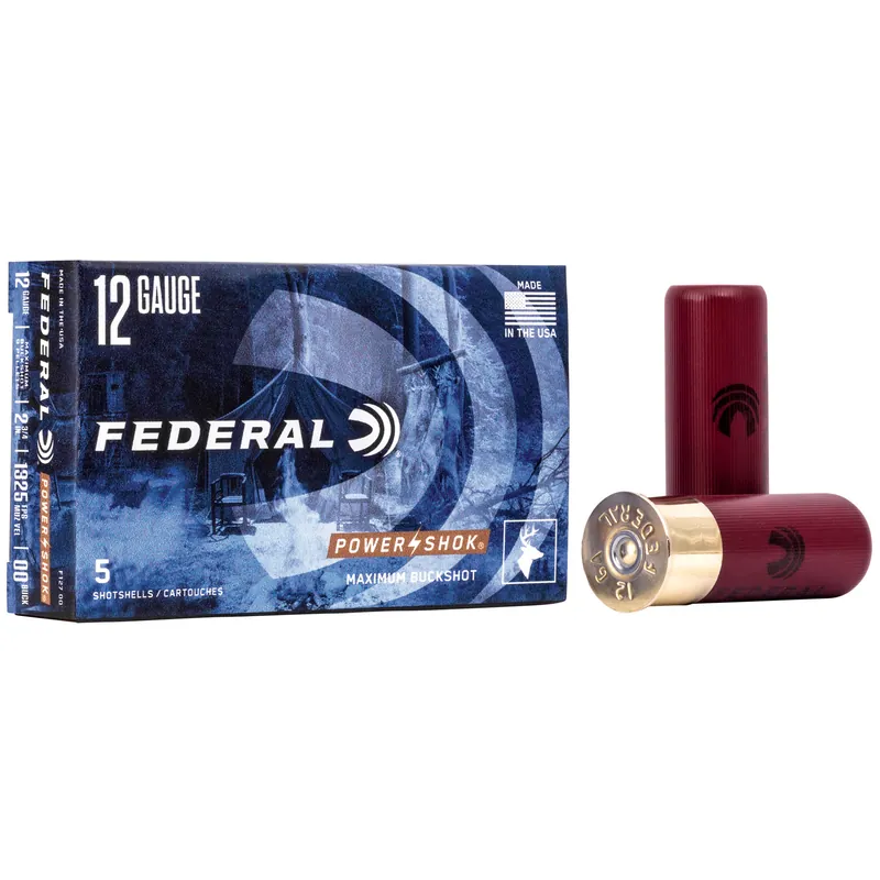 Federal Power-Shok 12 Gauge 2.75" 00 Buckshot 5-Round Box