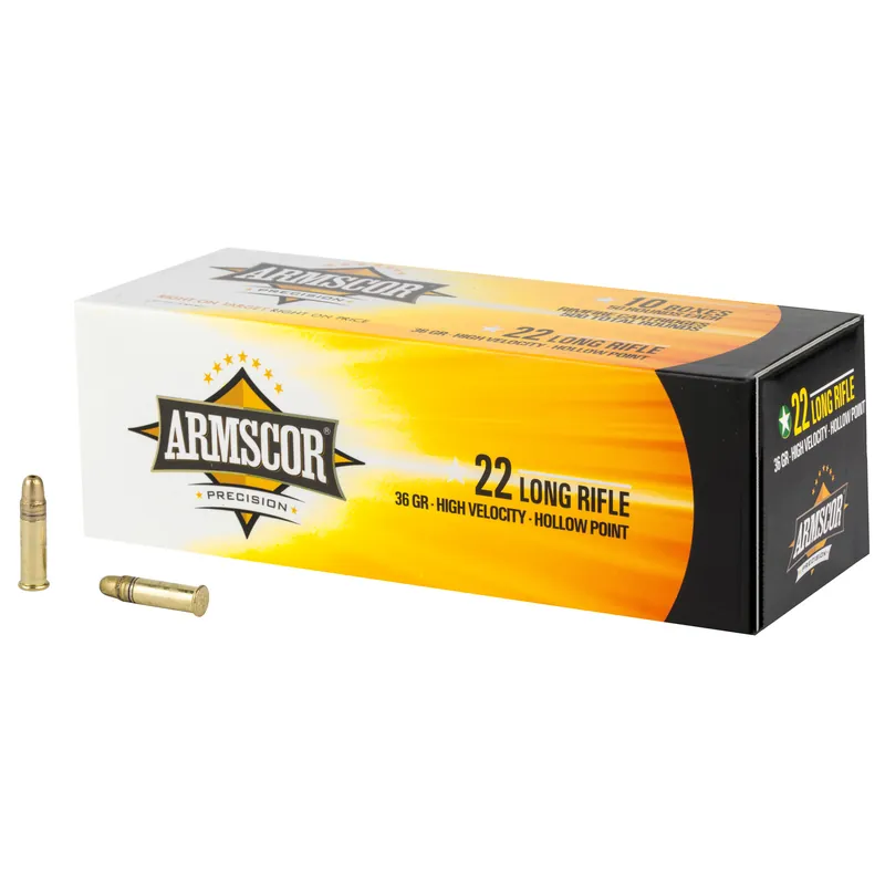ARMSCOR .22LR High Velocity Hollow Point 36 Grain Ammunition - 50 Rounds/5000 Rounds