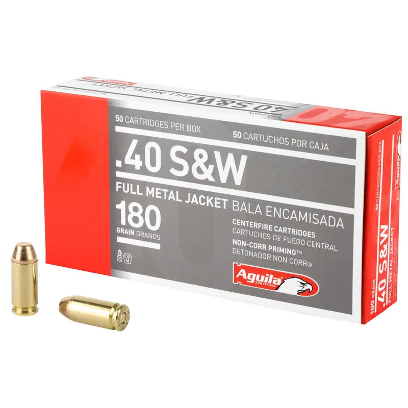 AGUILA 40SW 180GR FMJ Ammunition - 50 Rounds per Box, 1000 Rounds per Case