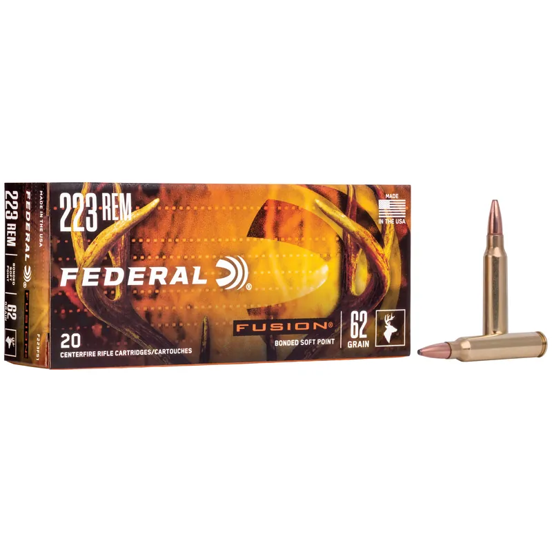 Fusion 223 Remington 62 Grain Ammunition - 20 Rounds per Box, 200 Rounds per Case