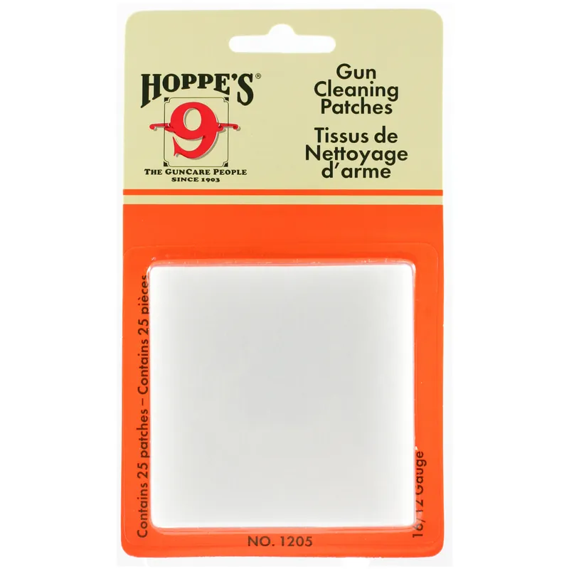 Hoppes Cleaning Patches for 16-12 Gauge, 25-Pack