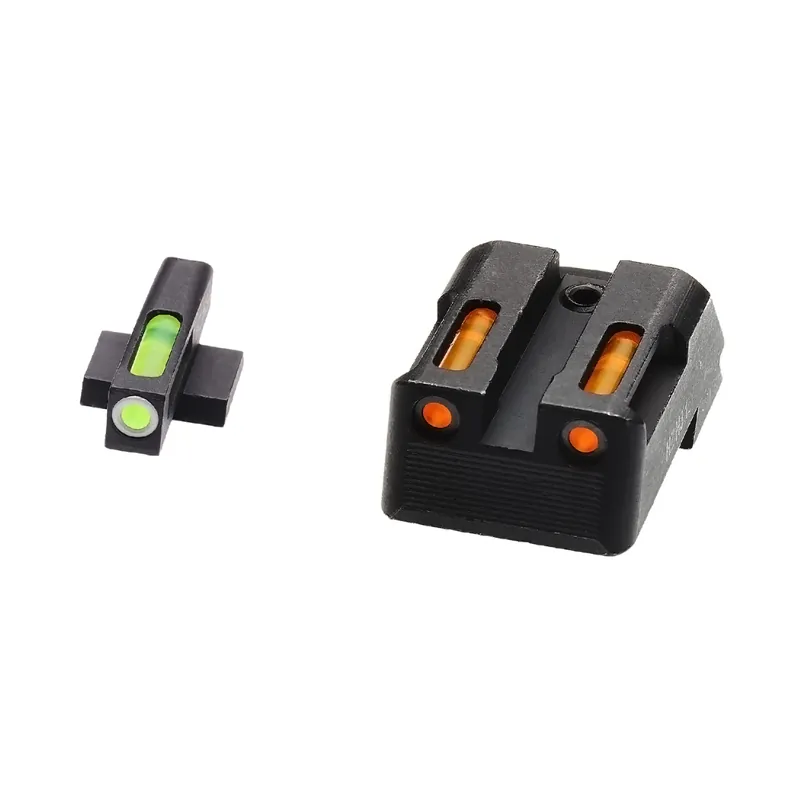 HIVIZ LiteWave H3 Night Sights for Kimber 1911, Green/Orange with White Outline