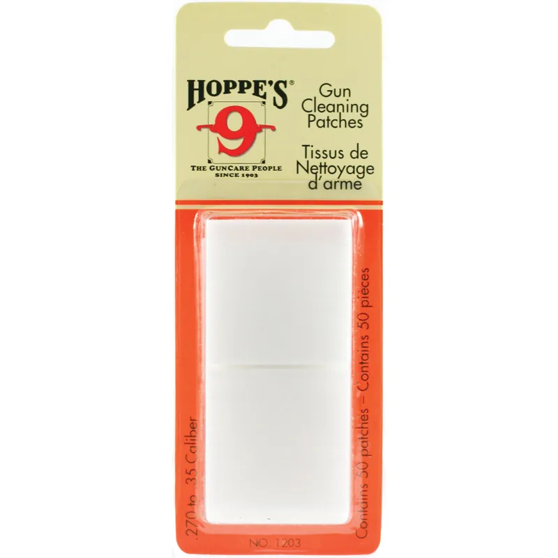 Hoppes Cleaning Patches .270-.35 Caliber 50-Pack