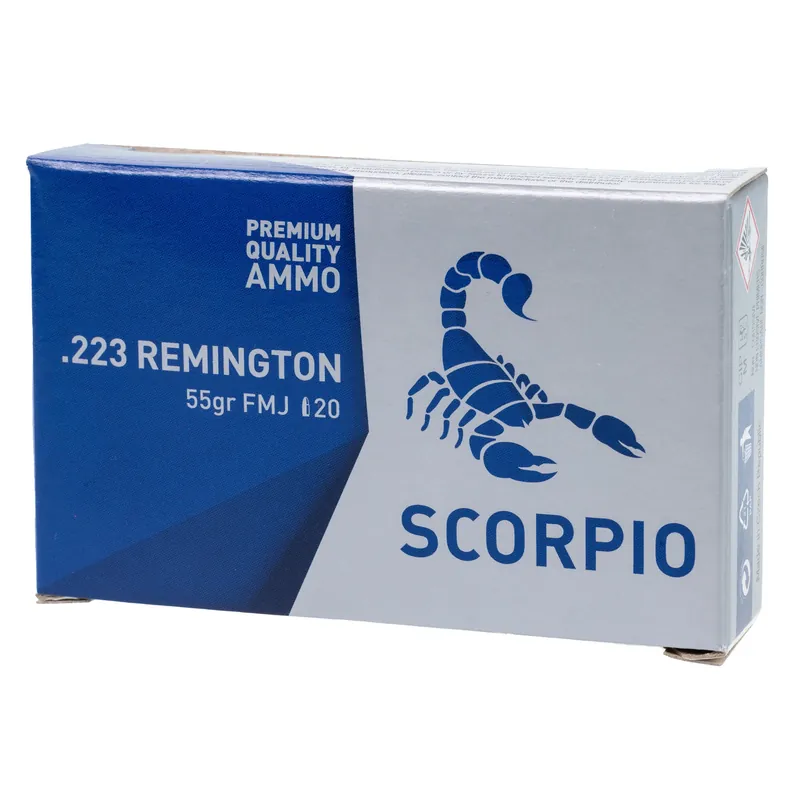 Scorpio Ammo .223 Rem 55gr FMJ - 20 Rounds/1000 Rounds