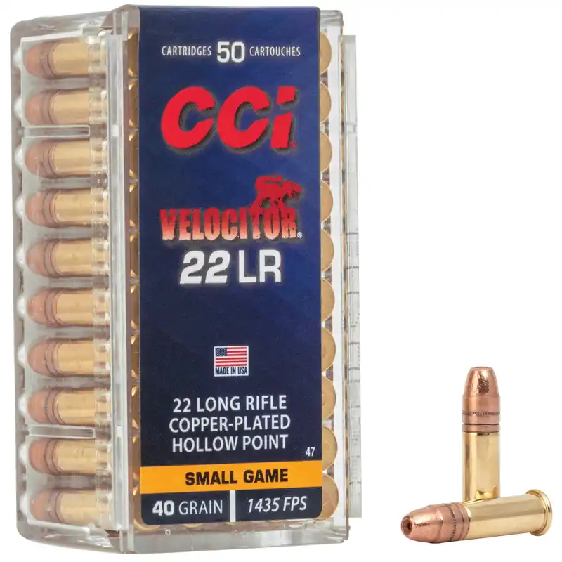 CCI 22LR Velocitor 40 Grain Hollow Point Ammunition - 50 Rounds/5000 Rounds