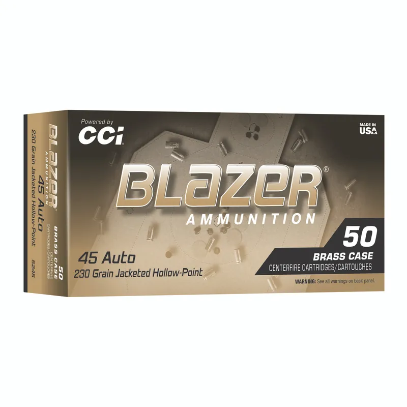 Blazer Brass .45 ACP 230gr JHP Ammunition - 50 Rounds/500 Rounds