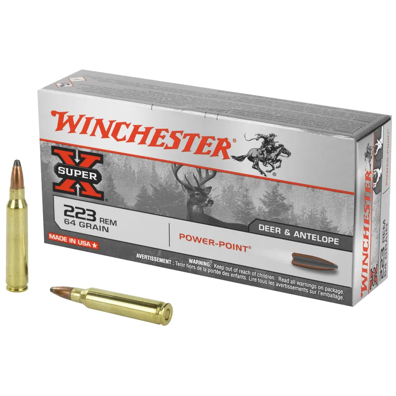 Winchester Super-X .223 Remington 64 Grain Power-Point, 20 Rounds/200 Rounds