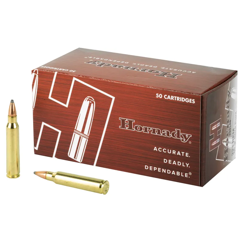 HRNDY 223REM 55GR SP Ammunition - 50 Rounds per Box, 500 Rounds per Case