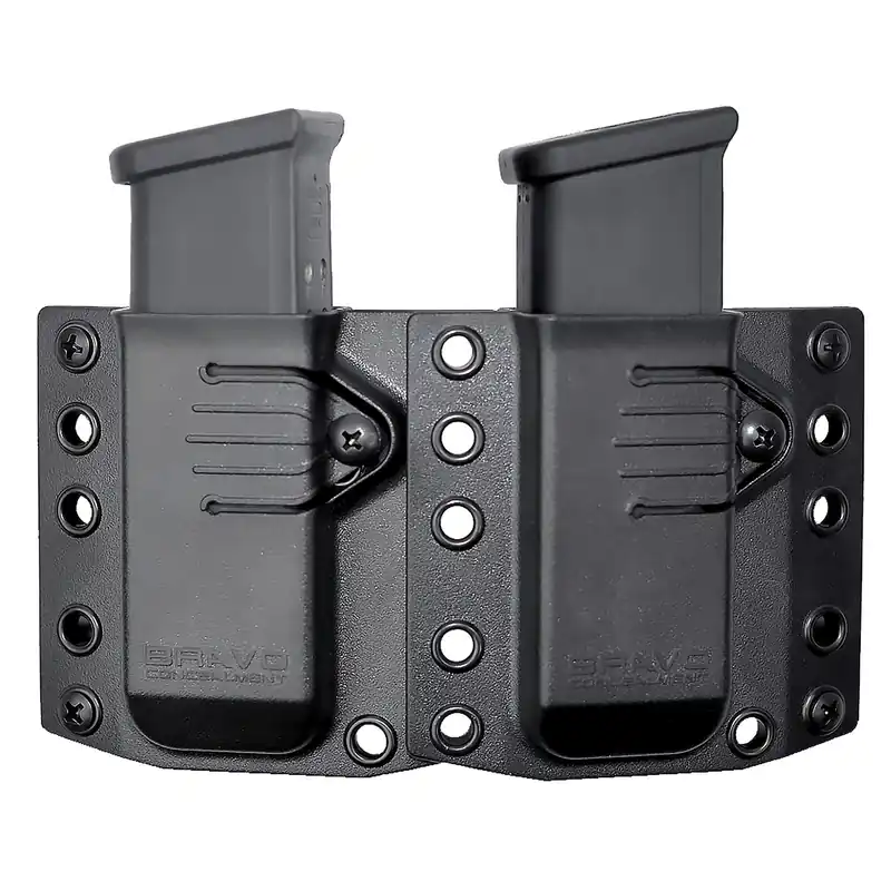 BRAVO Double Magazine Pouch for Glock 19/SIG P320 Large Black