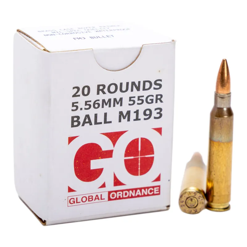 GO 556 NATO M193 55GR FMJ Ammunition 20 Rounds/1000 Rounds
