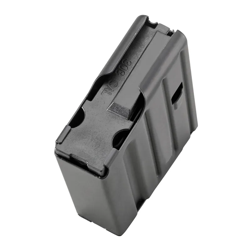 5-Round 7.62 SR25 Stainless Steel Black Magazine