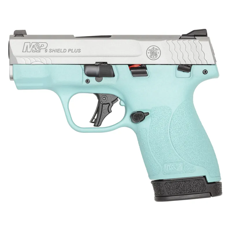 Smith & Wesson Shield Plus 9mm 3.1" 13-Round Silver/Red