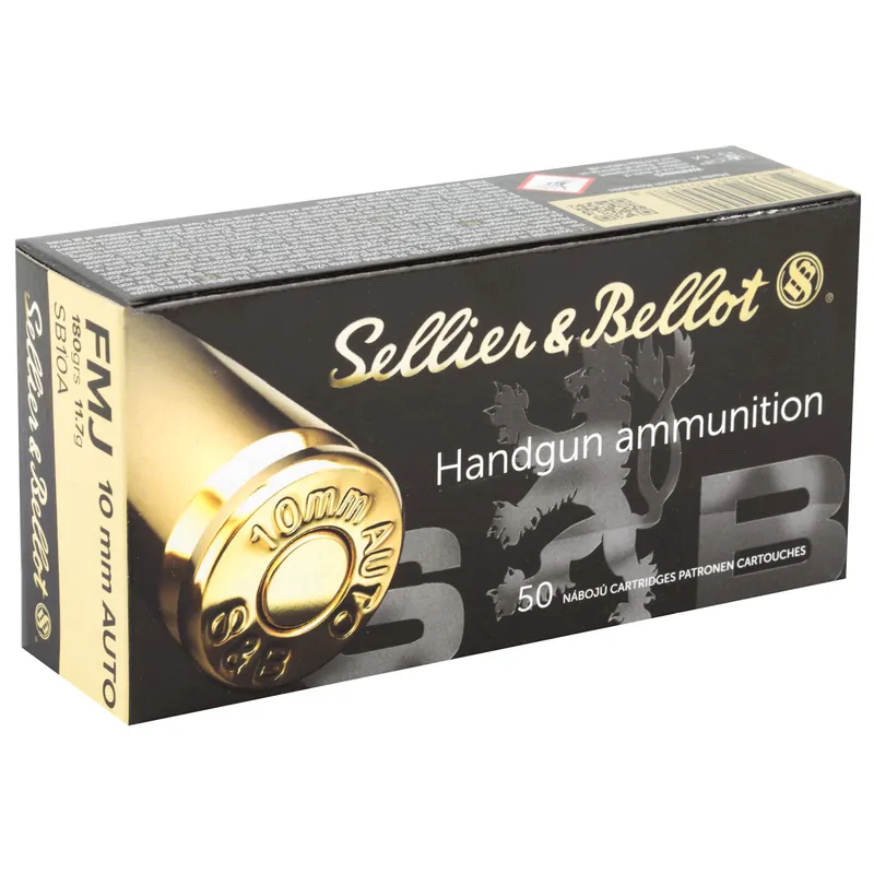 S&B 10MM 180GR FMJ Ammunition - 1000 Rounds Case