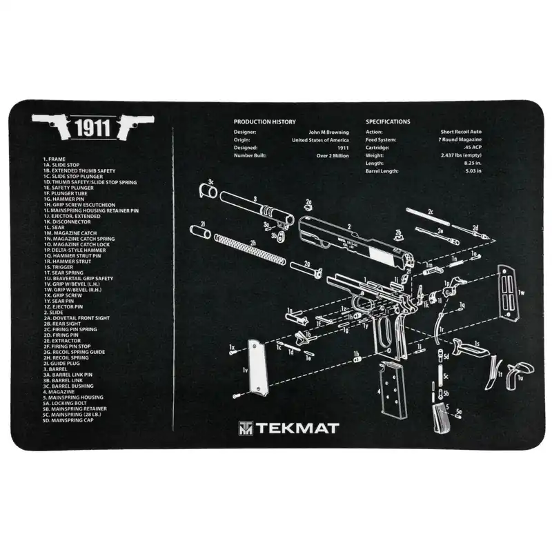 TEKMAT 1911 Pistol Cleaning Mat - Black