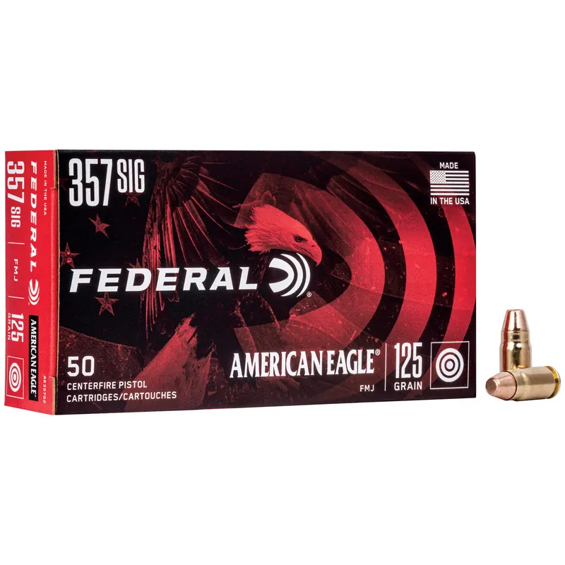 Federal American Eagle .357 SIG 125 Grain FMJ - Box of 50/Case of 1000