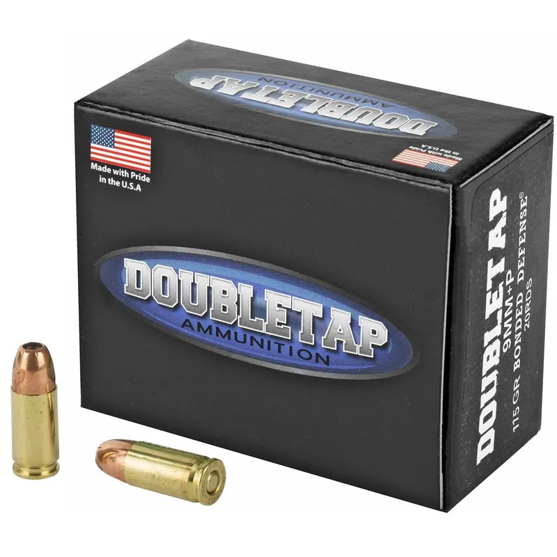 DBLTAP 9MM+P 115GR JHP Ammunition - 20 Rounds per Box, 1000 Rounds per Case