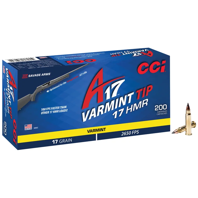 CCI A17 .17 HMR 17 Grain Varmint Ammunition - 200 Rounds/2000 Rounds