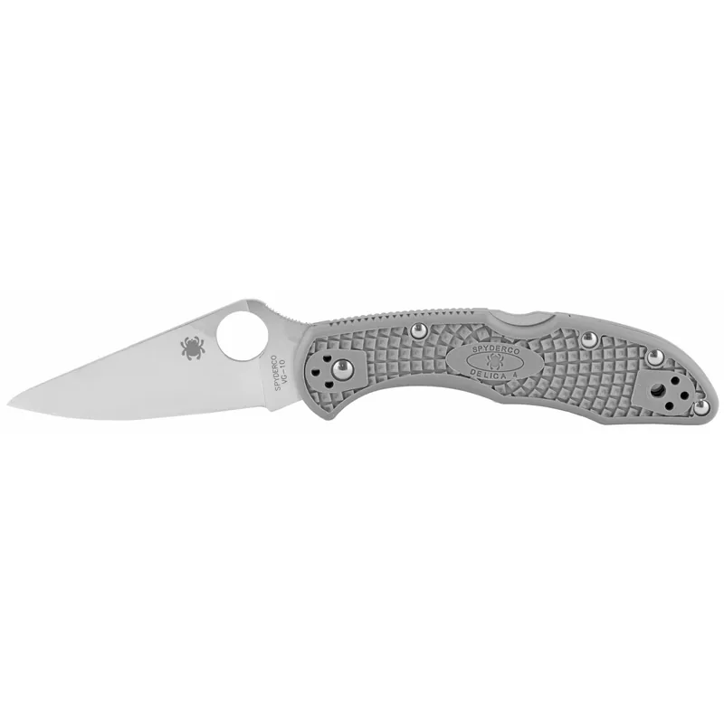 Spyderco Delica4 FFG PlainEdge Folding Knife - Grey