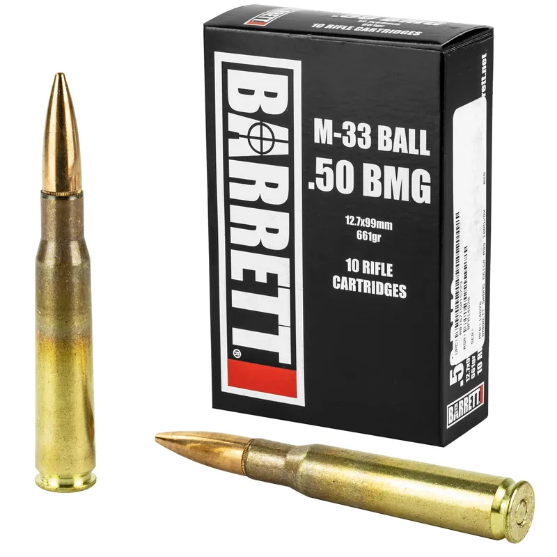 Barrett .50 BMG 661 Grain M33 Ammunition - 10 Rounds per Box