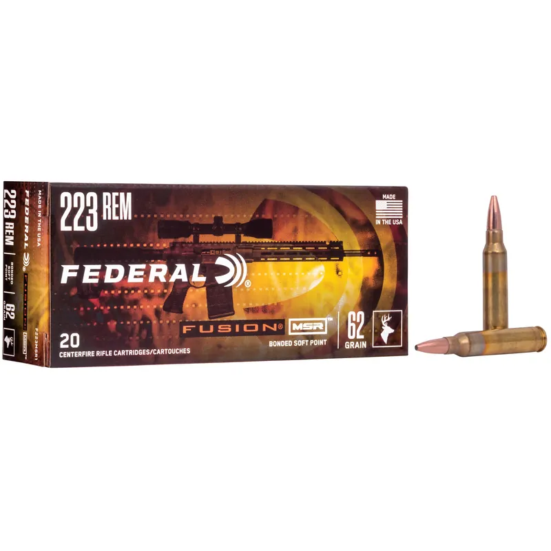 Fusion MSR 223 Remington 62 Grain Soft Point Ammunition - 20 Rounds/200 Rounds