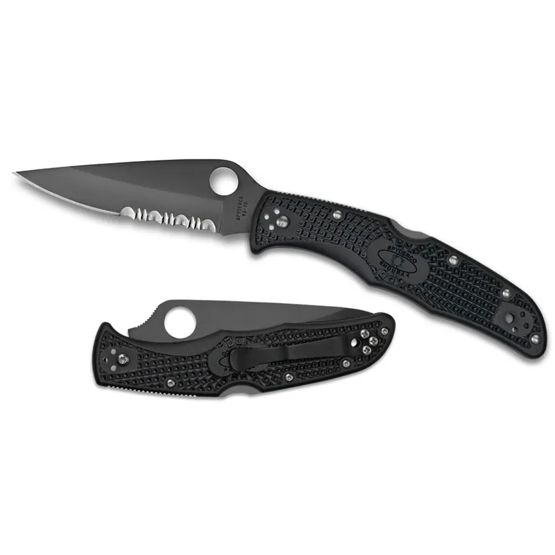 Spyderco Endura 4 Folding Knife with Black Combo Blade and Nylon Handle