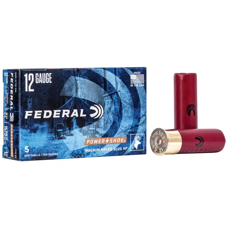 Federal Power-Shok 12 Gauge 2.75" Magnum Rifled Slug 5-Round Box