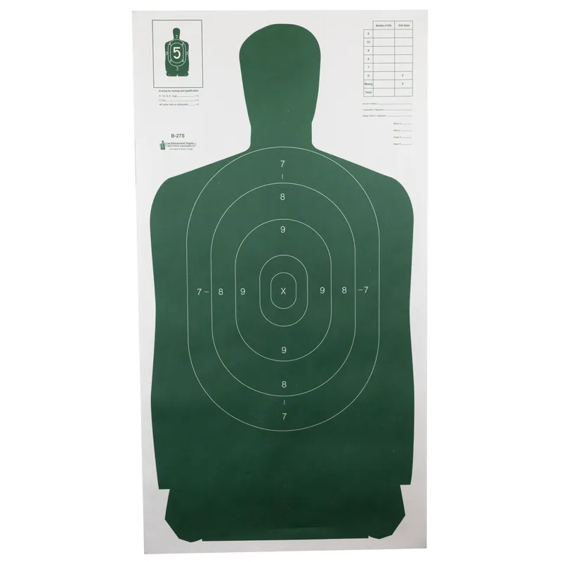 100-Pack Green B27S Target Sheets