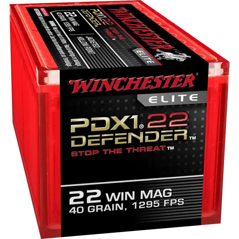 Winchester Defender 22WMR 40 Grain JHP Ammunition - 50 Rounds per Box, 1000 Rounds per Case