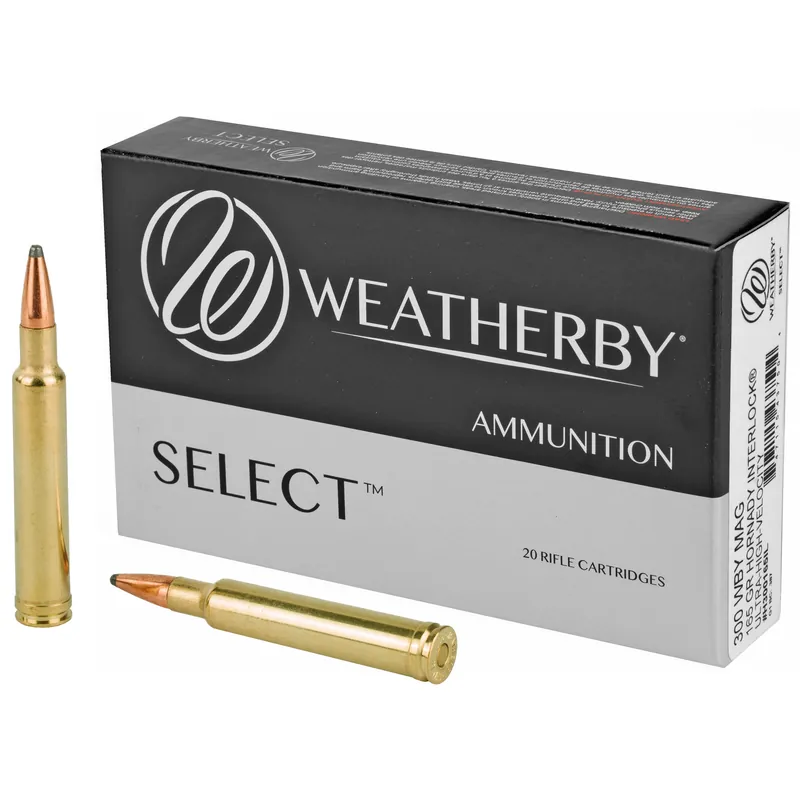 Weatherby Ammo 300 WBY 165 Grain Hornady Interlock