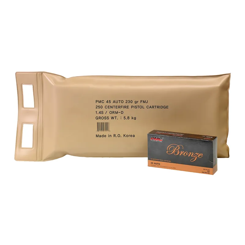 PMC Bronze 45 ACP 230 Grain FMJ - 5 Box Bulk Pack