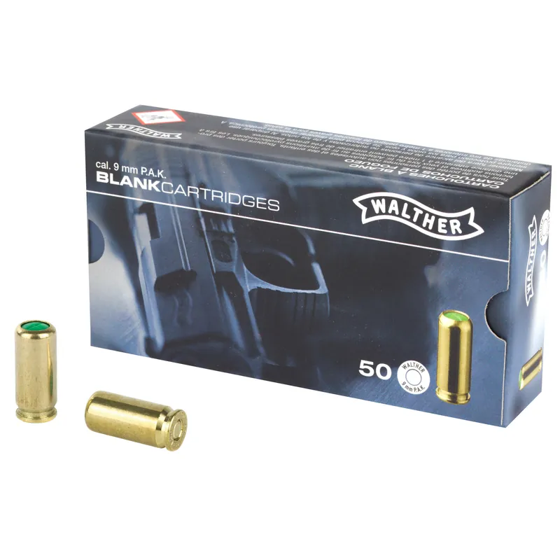 UMX Walther 9mm PAK Blank Ammunition - 50 Rounds per Box