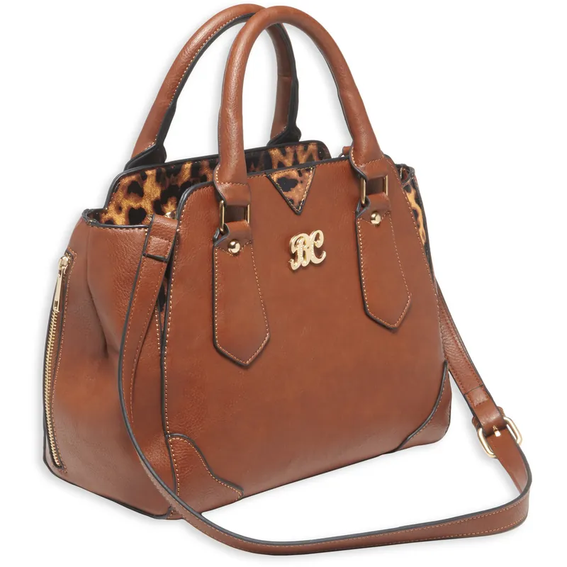 Bulldog Chestnut Satchel Purse with Holster