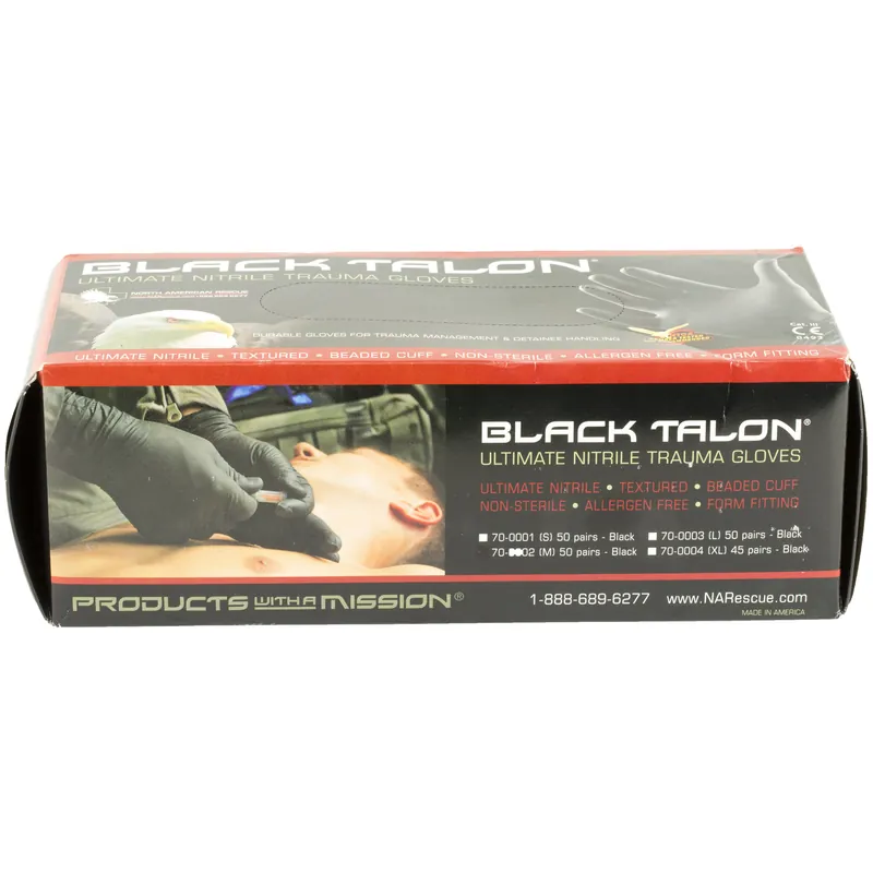 NAR Black Nitrile Gloves Medium - 50 Pairs